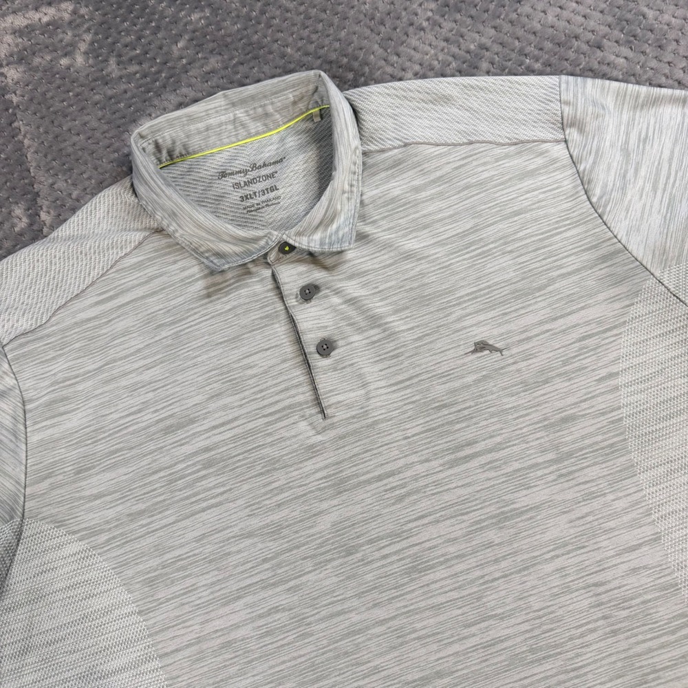 Tommy Bahama IslandZone Mens 3XLT Polo Shirt Grey Space Dye Mesh Tall 3TG 0894